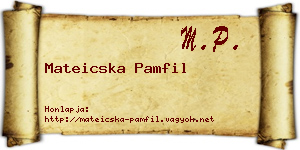 Mateicska Pamfil névjegykártya